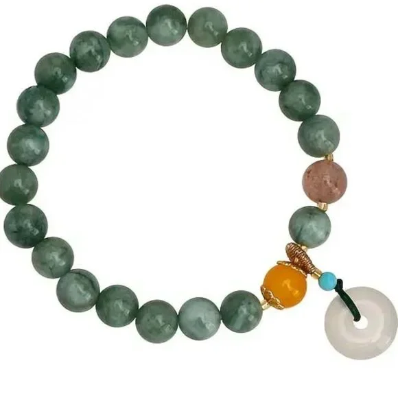 SHADES OF JADE Jewelry Chinese Green Jade Beads Wwhite